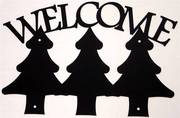 Three Tree Black Metal Welcome SIgn