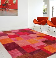 Sally Modern Hand knotted Red Wool Rug